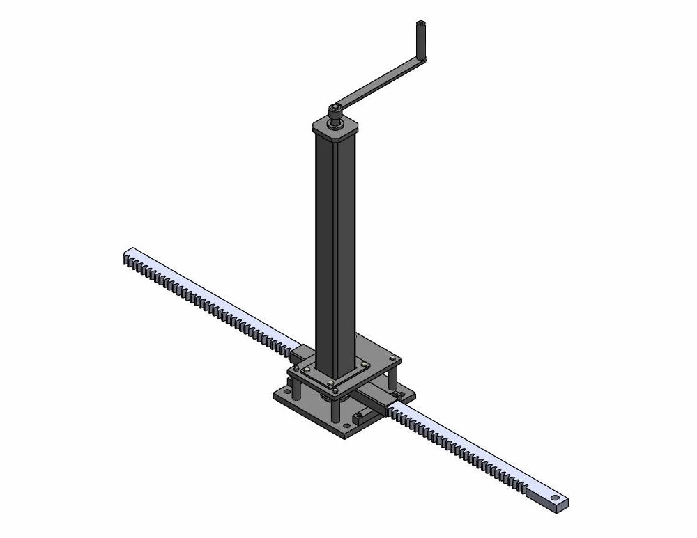Swivelling jack with non-slip extension